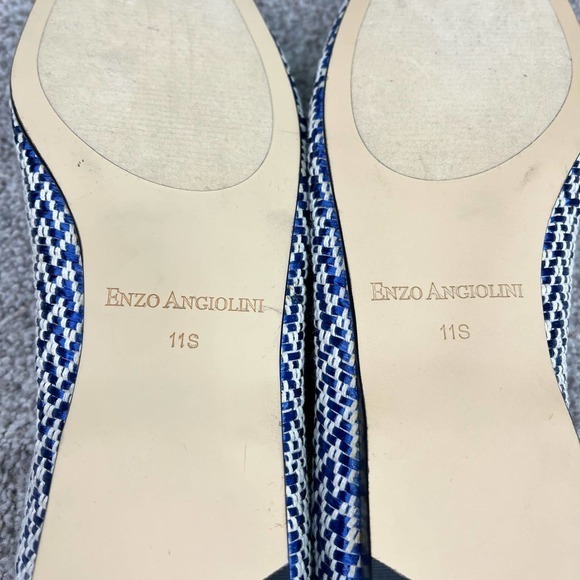 Enzo‎ Angiolini Blue and White Herringbone loafers Size 11S - Picture 4 of 10